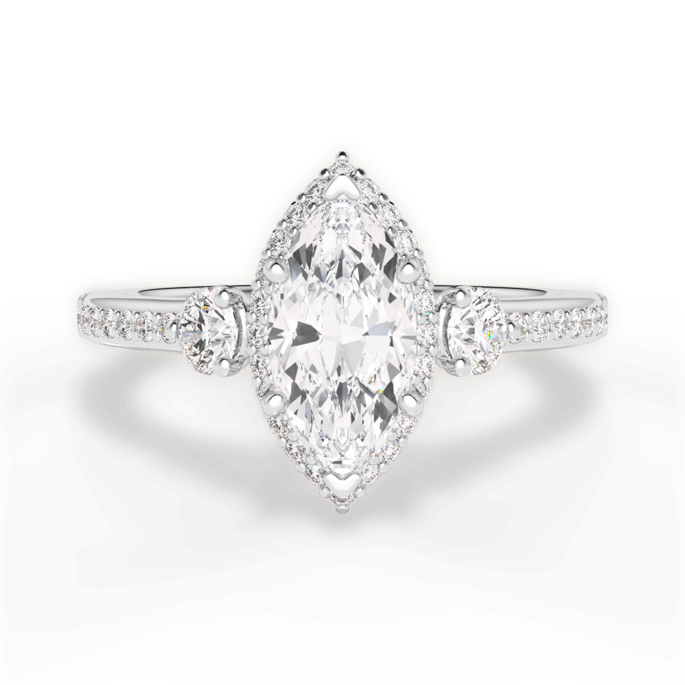 14kt White Gold/18kt White Gold/Platinum/marquise/top