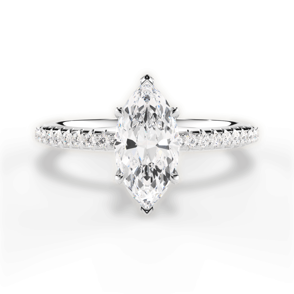 14kt White Gold/18kt White Gold/Platinum/marquise/top