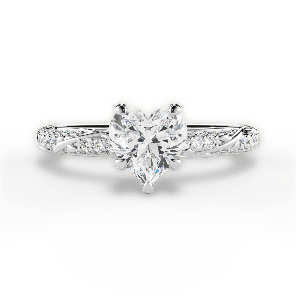14kt White Gold/18kt White Gold/Platinum/heart/top