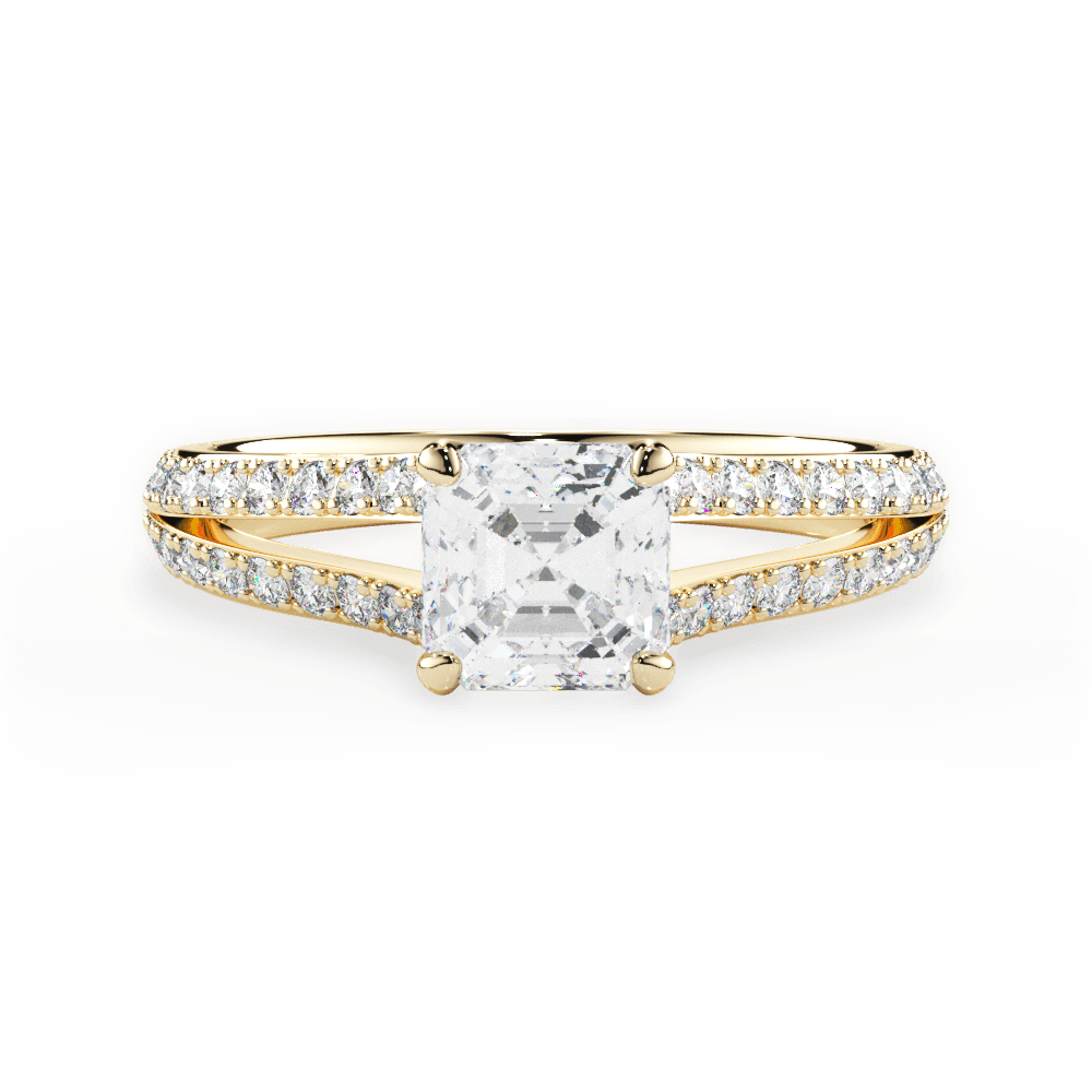 14kt Yellow Gold/18kt Yellow Gold/asscher/top