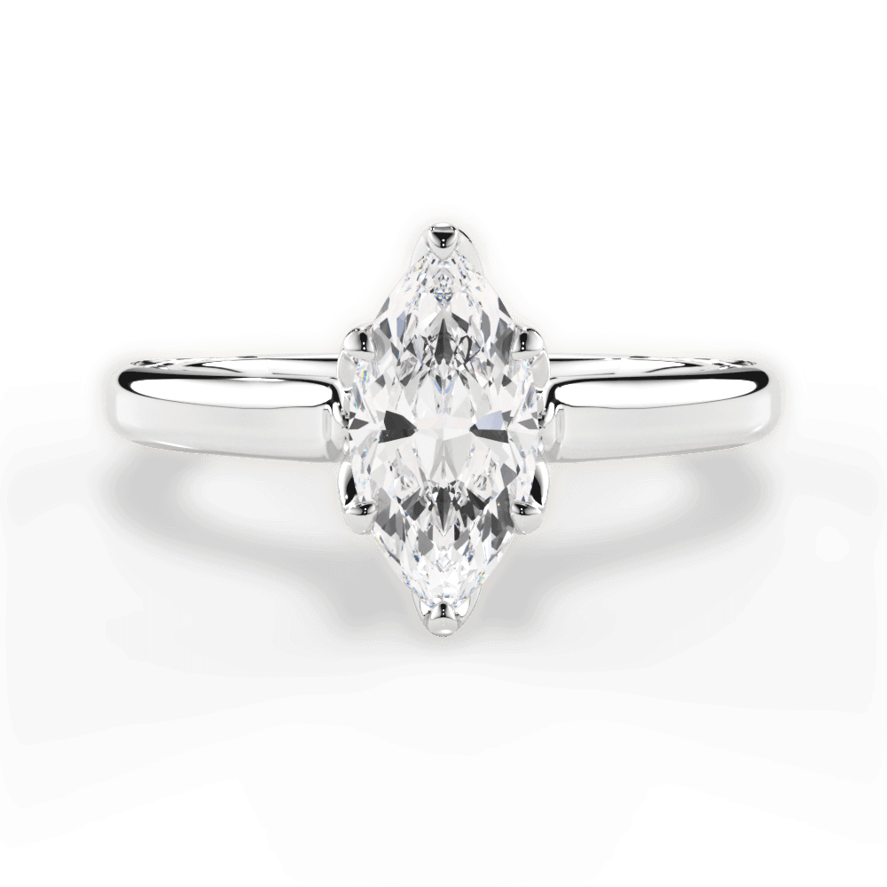 14kt White Gold/18kt White Gold/Platinum/marquise/top