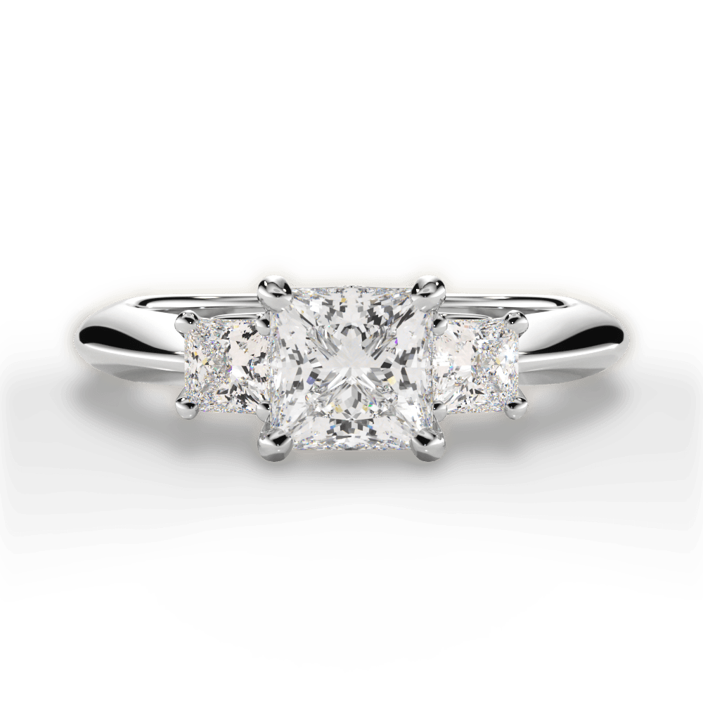 14kt White Gold/18kt White Gold/Platinum/princess/top