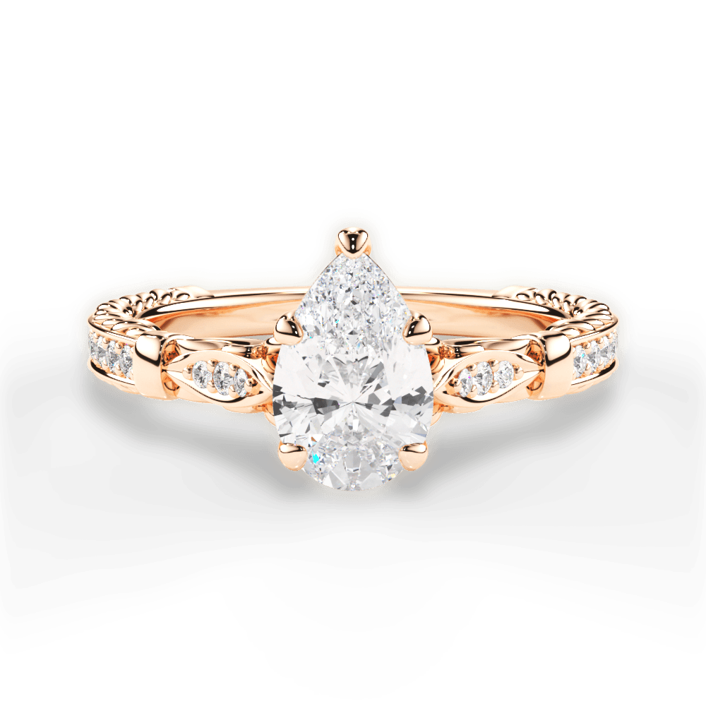 14kt Rose Gold/18kt Rose Gold/pear/top