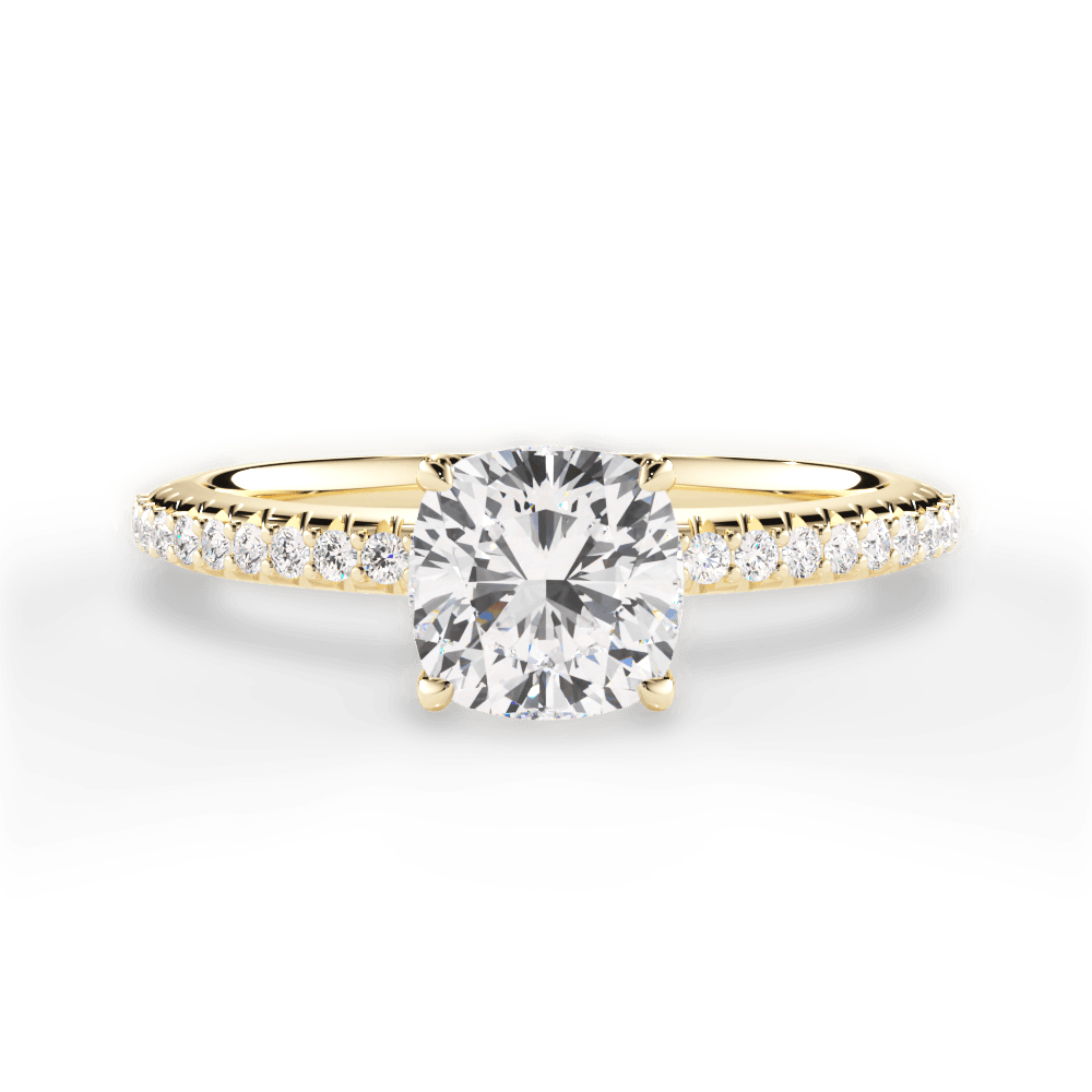 14kt Yellow Gold/18kt Yellow Gold/cushion/top