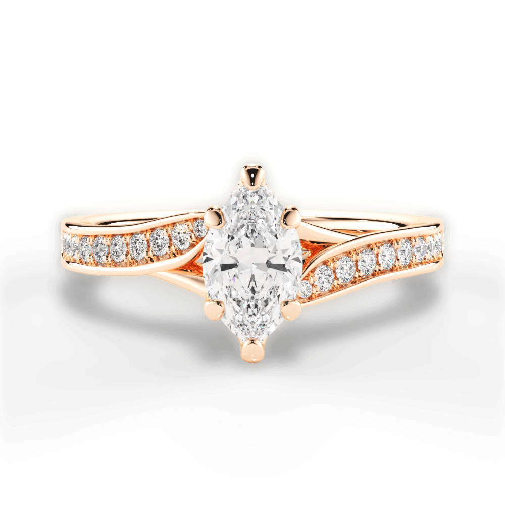 14kt Rose Gold/18kt Rose Gold/marquise/top