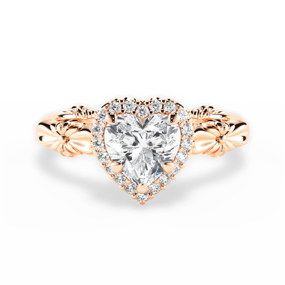 14kt Rose Gold/18kt Rose Gold/heart/top