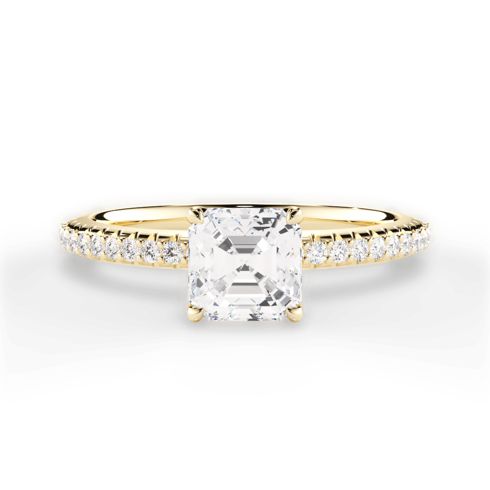 14kt Yellow Gold/18kt Yellow Gold/asscher/top