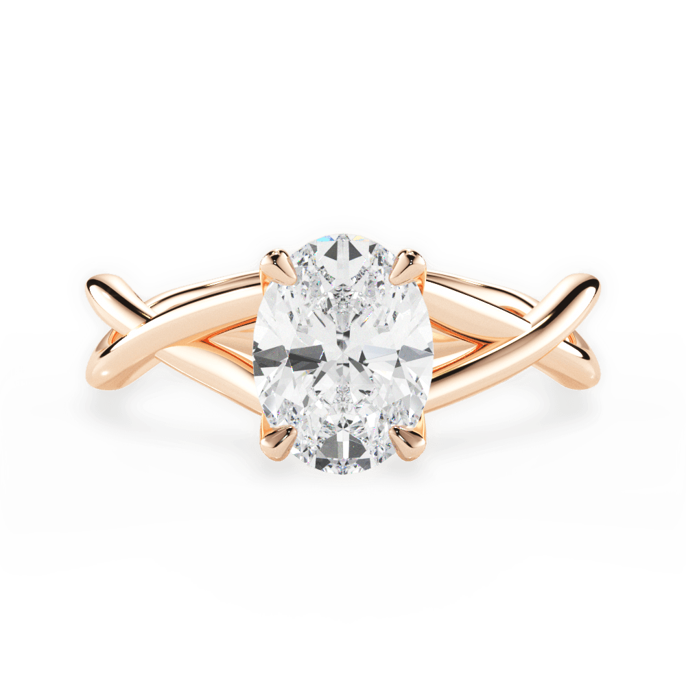 14kt Rose Gold/18kt Rose Gold/oval/top