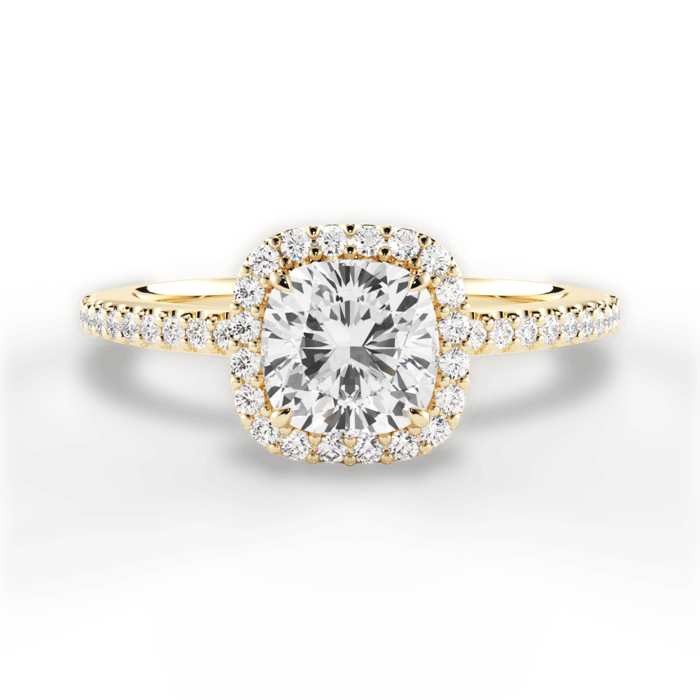 14kt Yellow Gold/18kt Yellow Gold/cushion/top