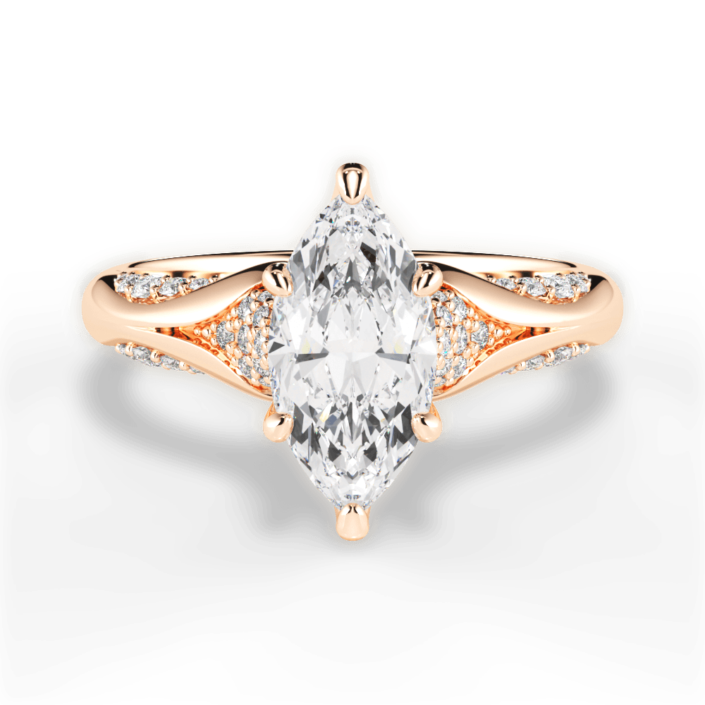 14kt Rose Gold/18kt Rose Gold/marquise/top