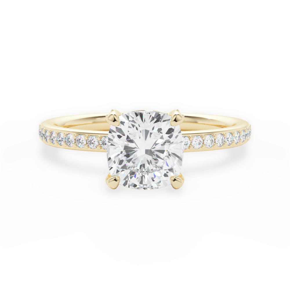 14kt Yellow Gold/18kt Yellow Gold/cushion/top