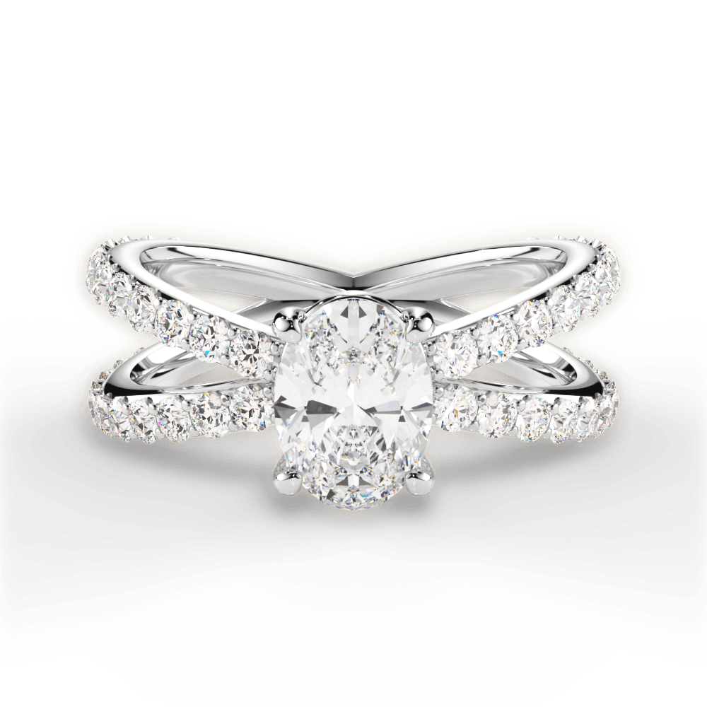 14kt White Gold/18kt White Gold/Platinum/oval/top