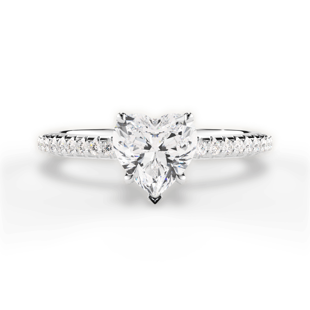14kt White Gold/18kt White Gold/Platinum/heart/top