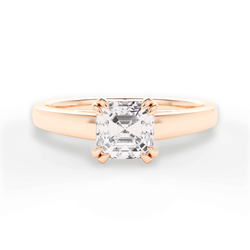 14kt Rose Gold/18kt Rose Gold/asscher/top