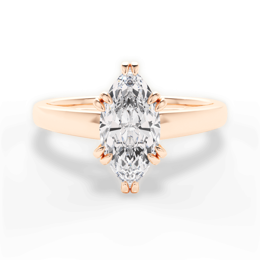 14kt Rose Gold/18kt Rose Gold/marquise/top