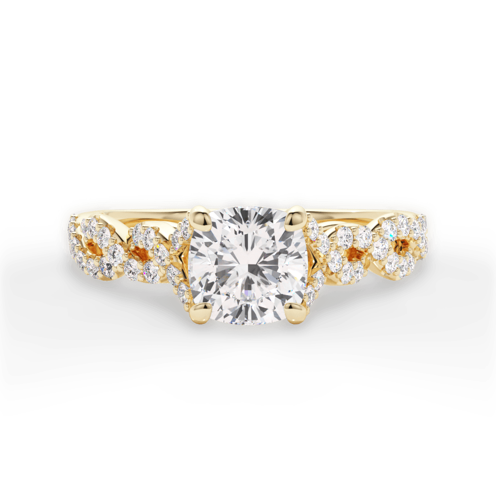 14kt Yellow Gold/18kt Yellow Gold/cushion/top