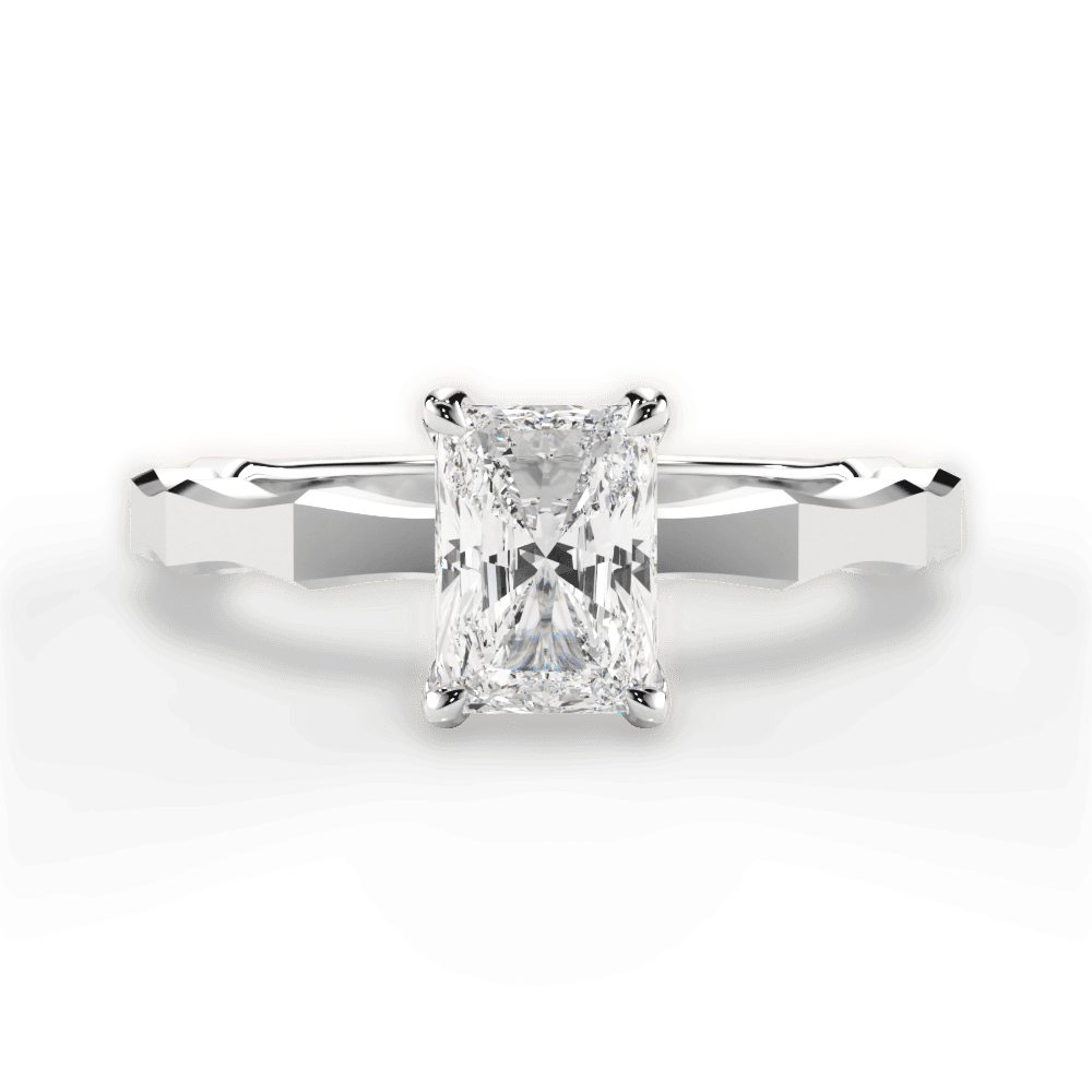 14kt White Gold/18kt White Gold/Platinum/radiant/top