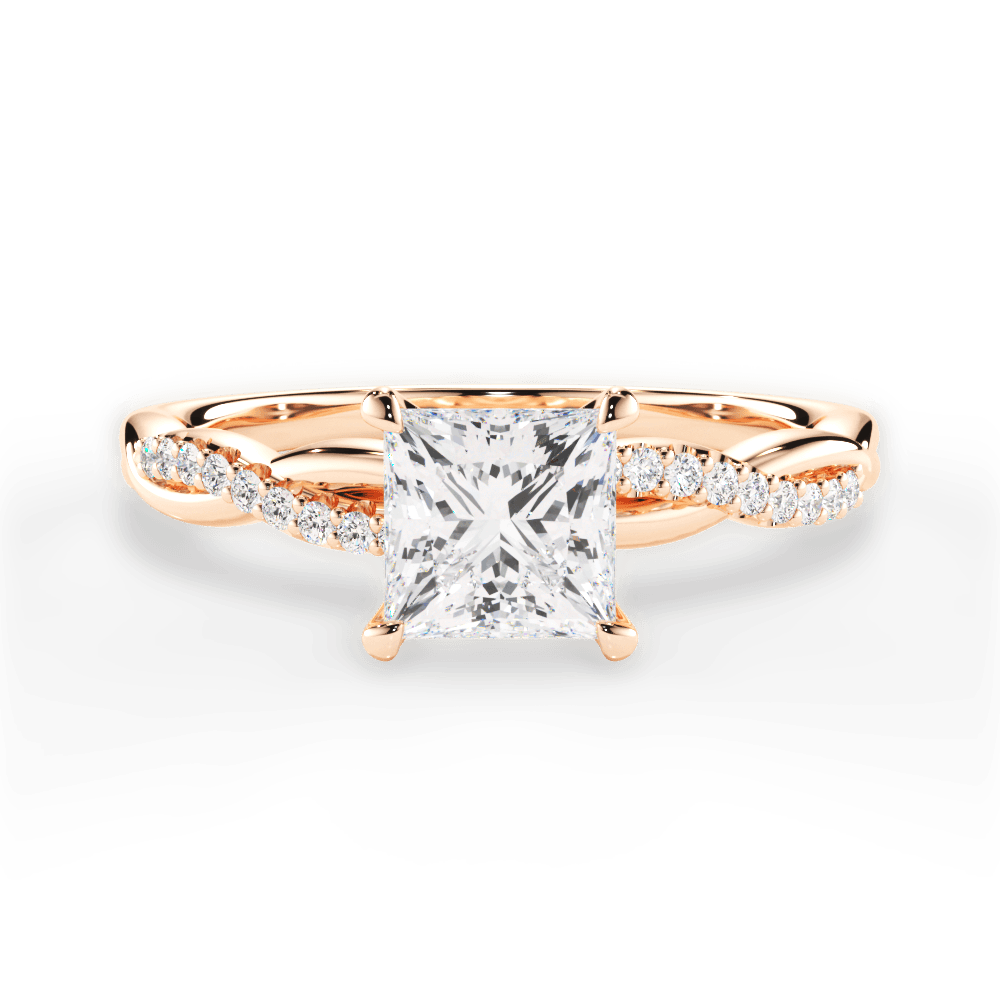 14kt Rose Gold/18kt Rose Gold/princess/top