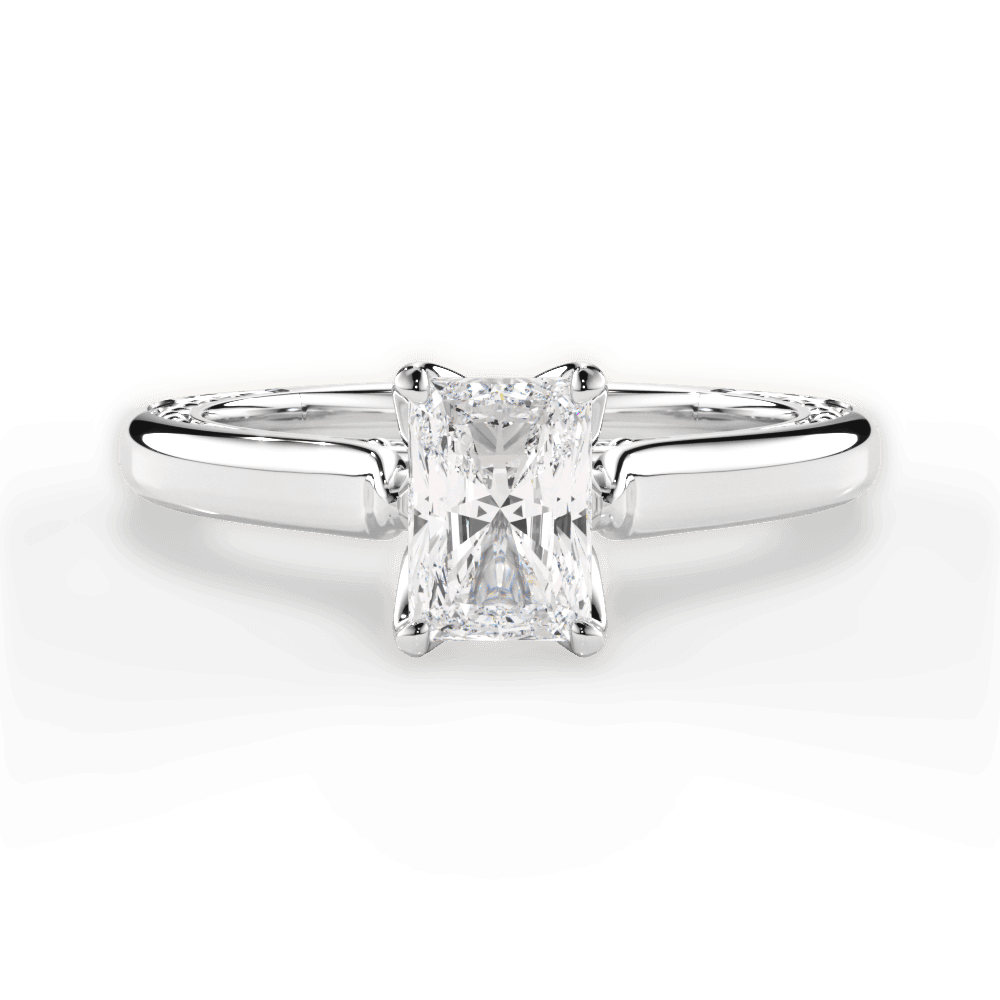 14kt White Gold/18kt White Gold/Platinum/radiant/top