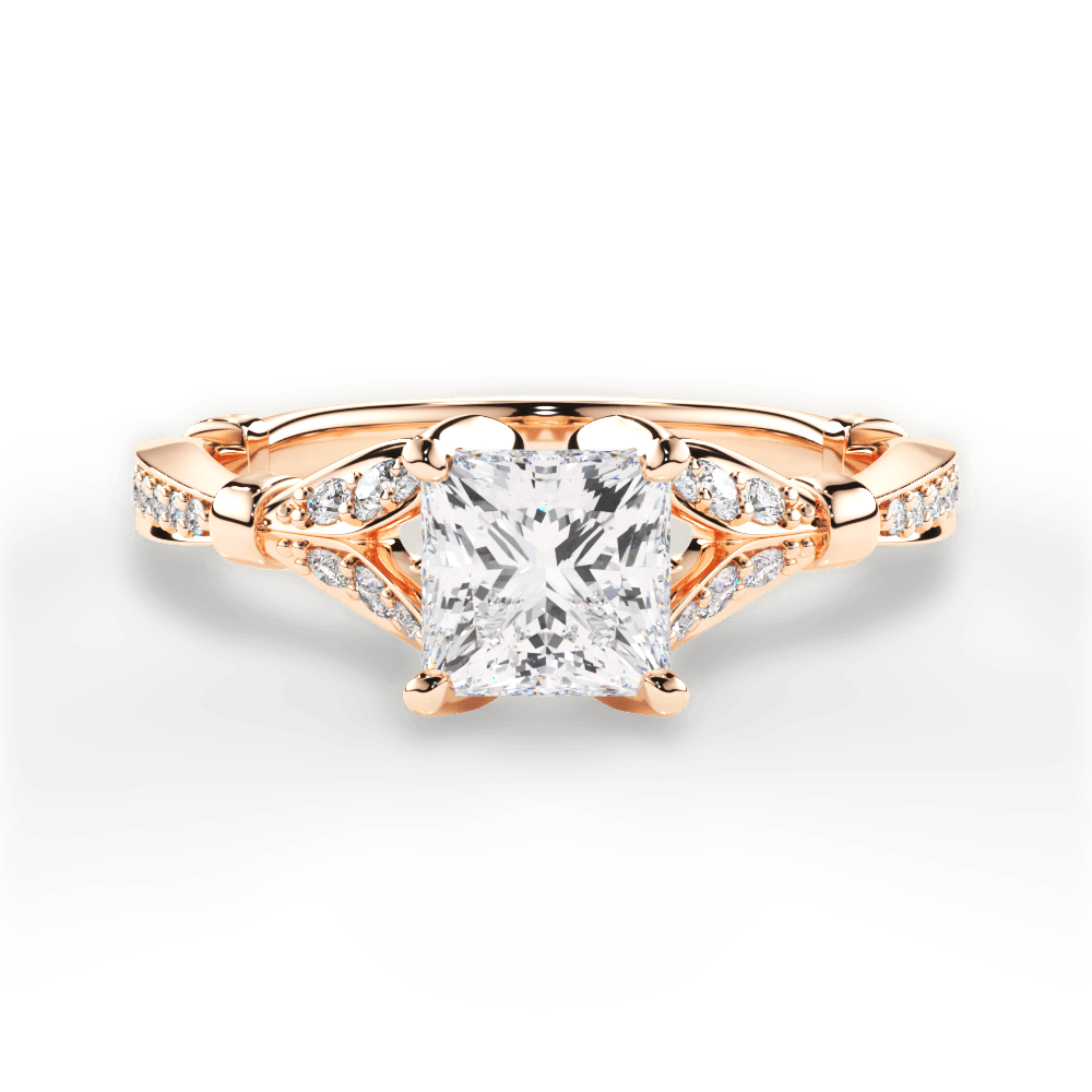 14kt Rose Gold/18kt Rose Gold/princess/top