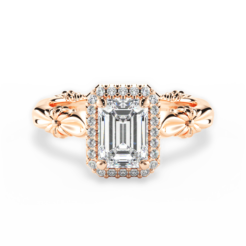 14kt Rose Gold/18kt Rose Gold/emerald/top