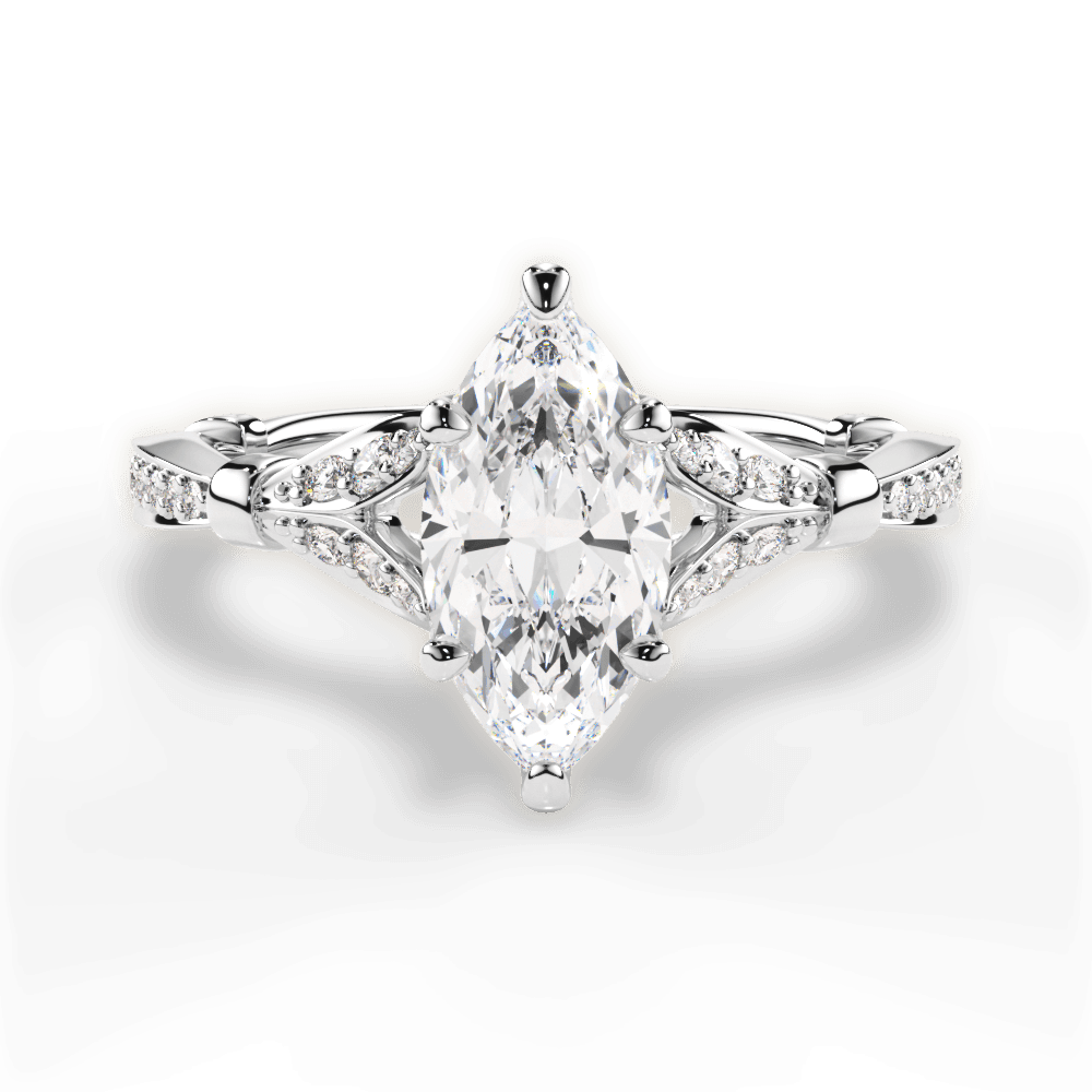 14kt White Gold/18kt White Gold/Platinum/marquise/top