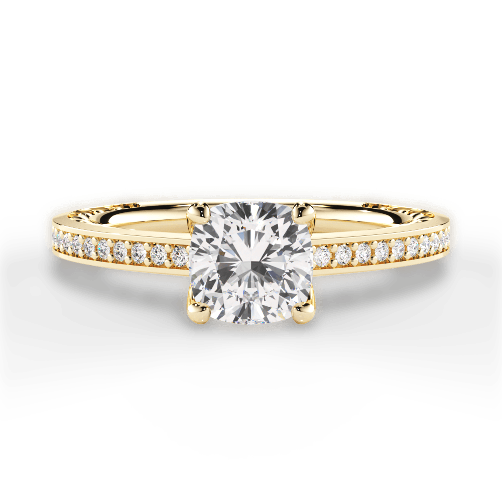 14kt Yellow Gold/18kt Yellow Gold/cushion/top