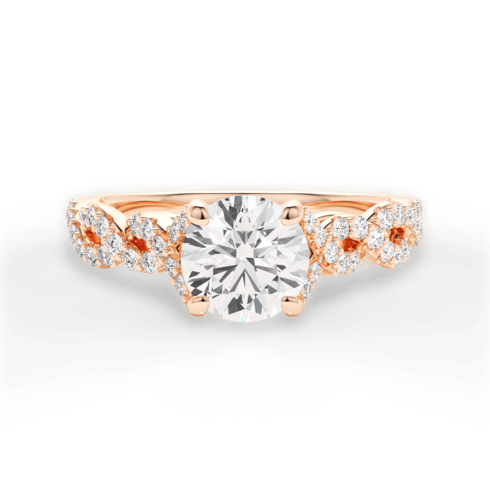 14kt Rose Gold/18kt Rose Gold/round/top