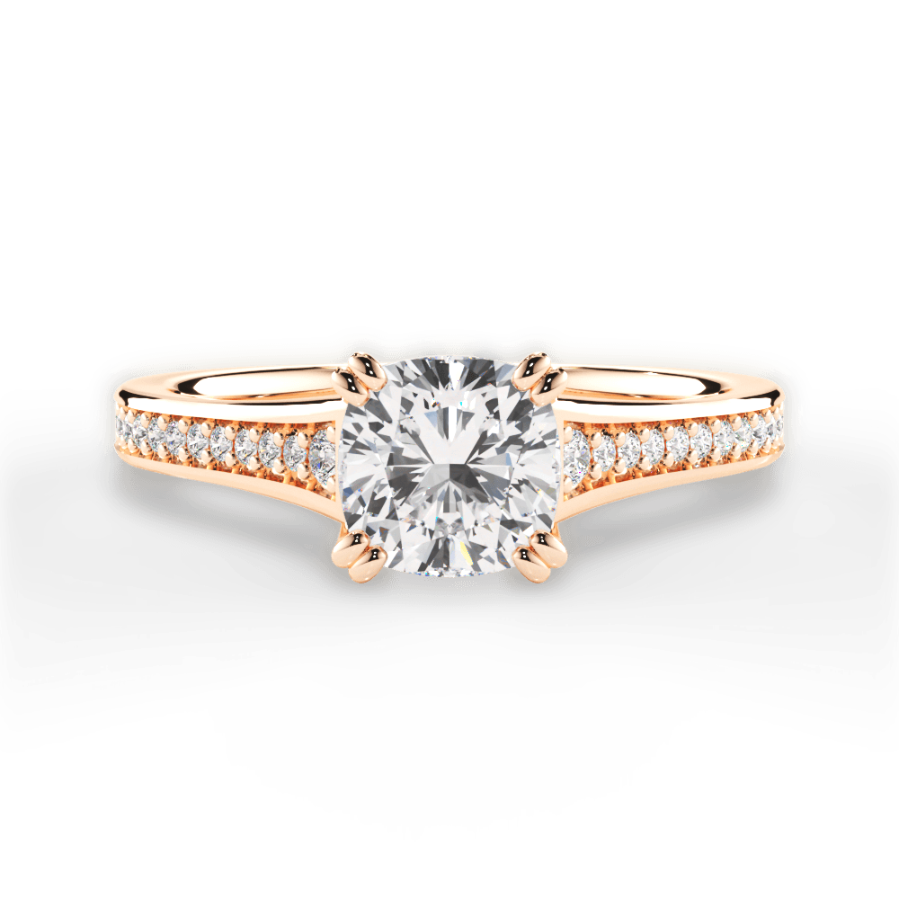 14kt Rose Gold/18kt Rose Gold/cushion/top