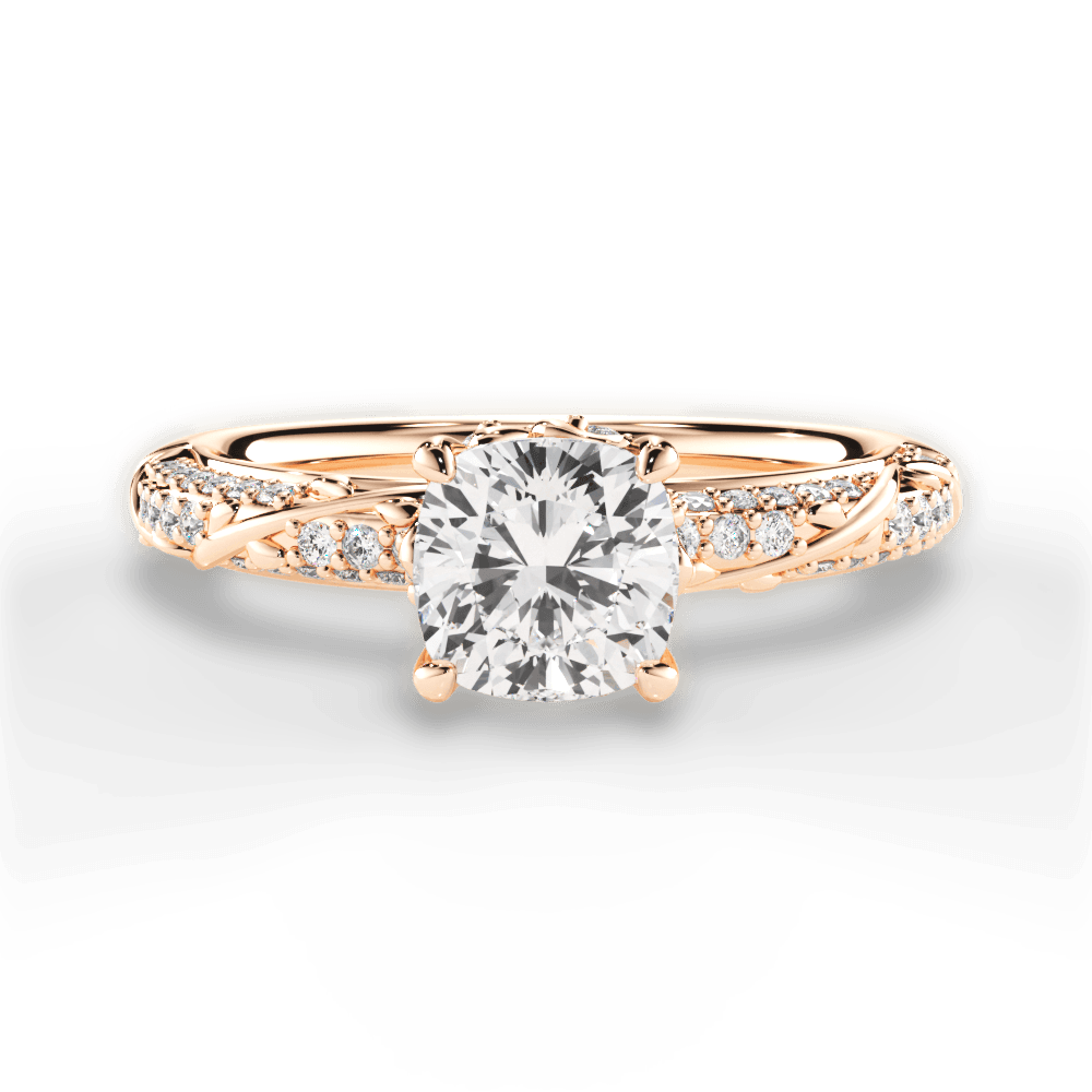 14kt Rose Gold/18kt Rose Gold/cushion/top