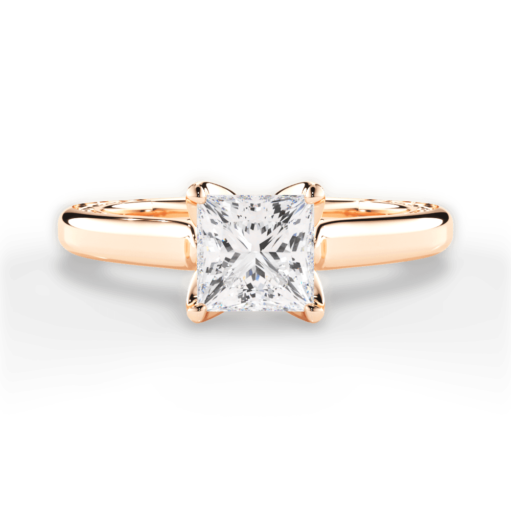 14kt Rose Gold/18kt Rose Gold/princess/top