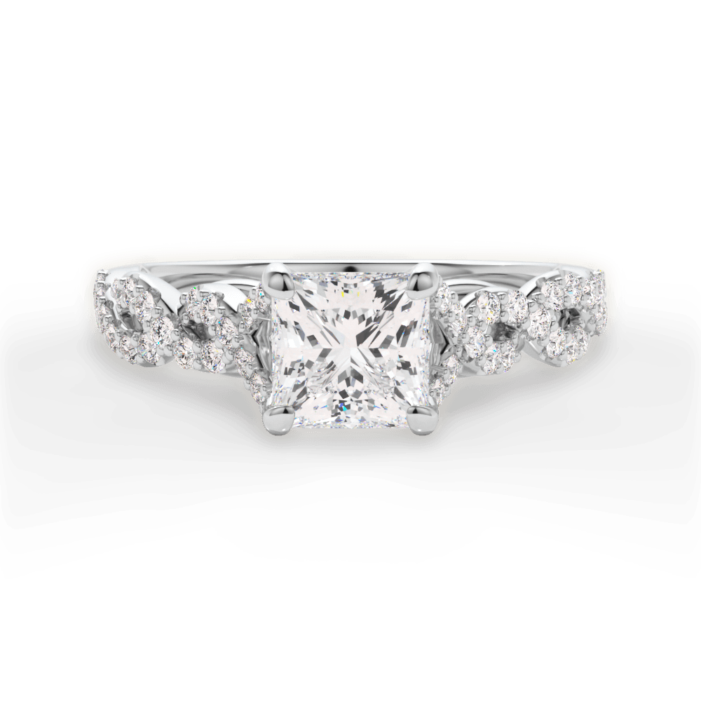 14kt White Gold/18kt White Gold/Platinum/princess/top