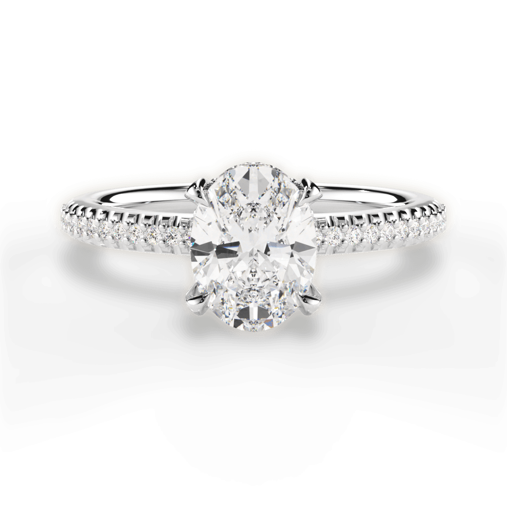 14kt White Gold/18kt White Gold/Platinum/oval/top