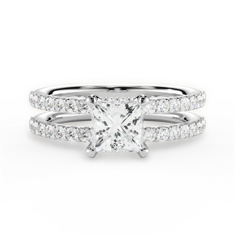 14kt White Gold/18kt White Gold/Platinum/princess/top