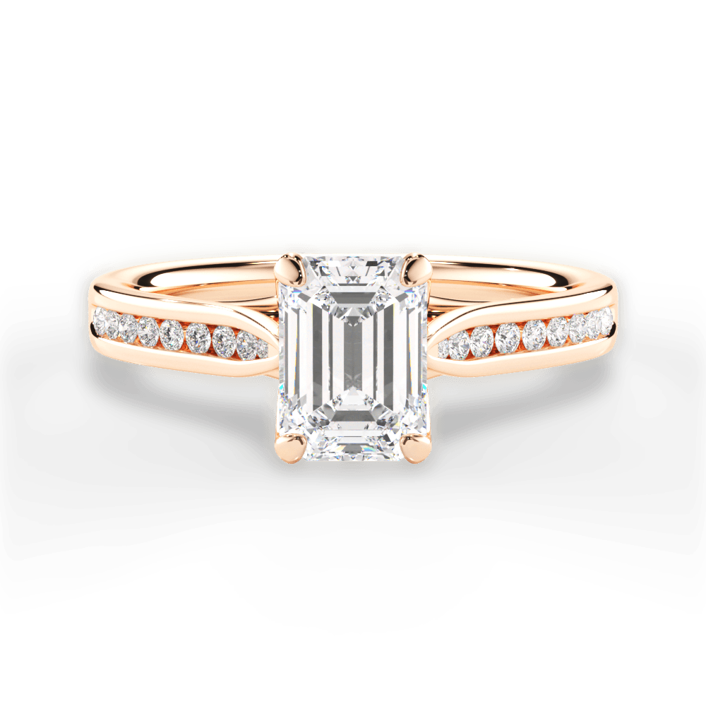 14kt Rose Gold/18kt Rose Gold/emerald/top