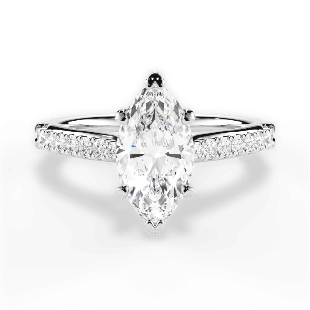 14kt White Gold/18kt White Gold/Platinum/marquise/top