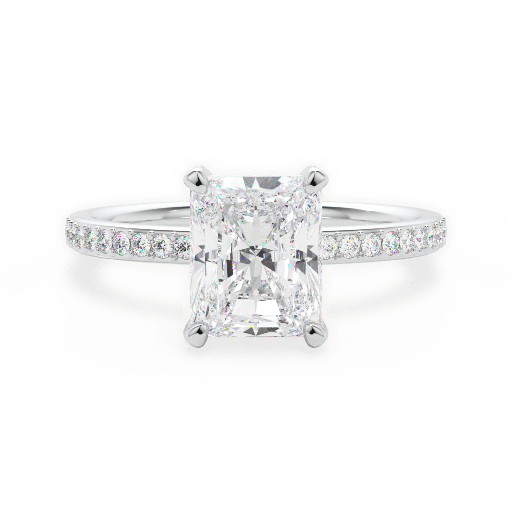 14kt White Gold/18kt White Gold/Platinum/radiant/top