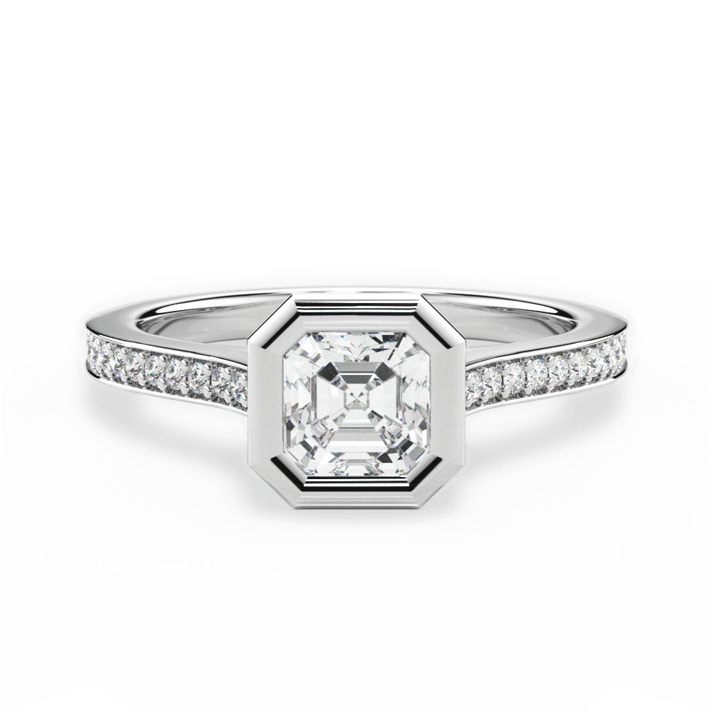 14kt White Gold/18kt White Gold/Platinum/asscher/top