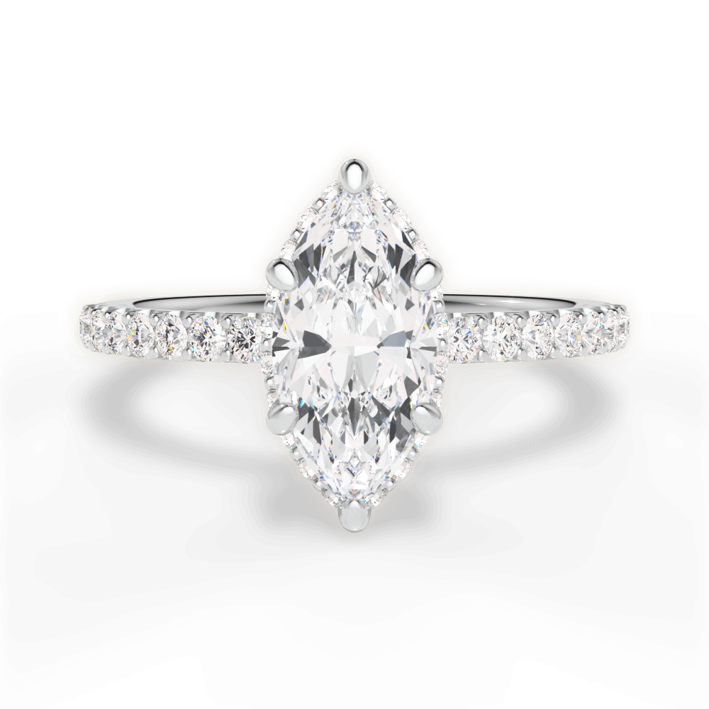 14kt White Gold/18kt White Gold/Platinum/marquise/top