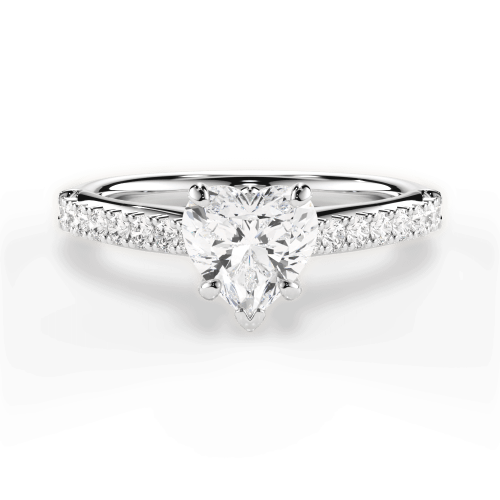 14kt White Gold/18kt White Gold/Platinum/heart/top