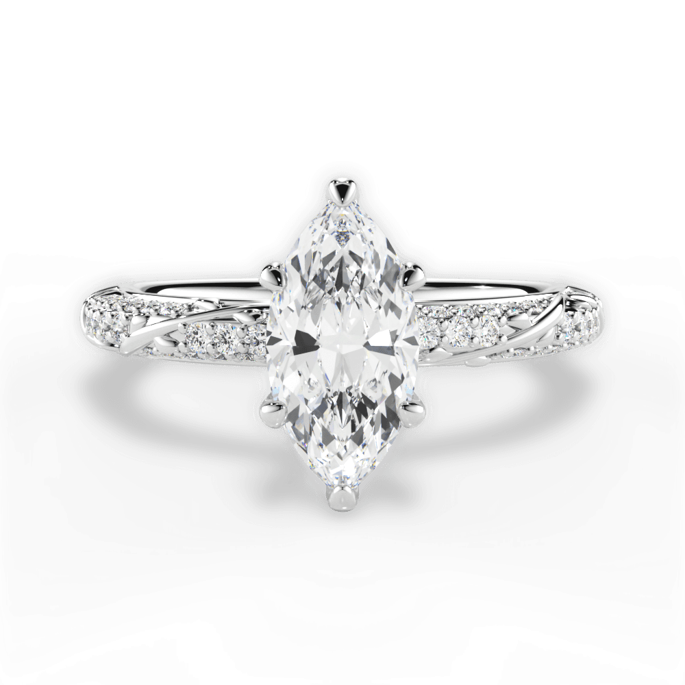 14kt White Gold/18kt White Gold/Platinum/marquise/top