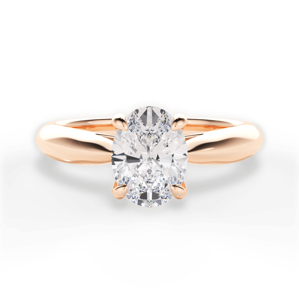14kt Rose Gold/18kt Rose Gold/oval/top