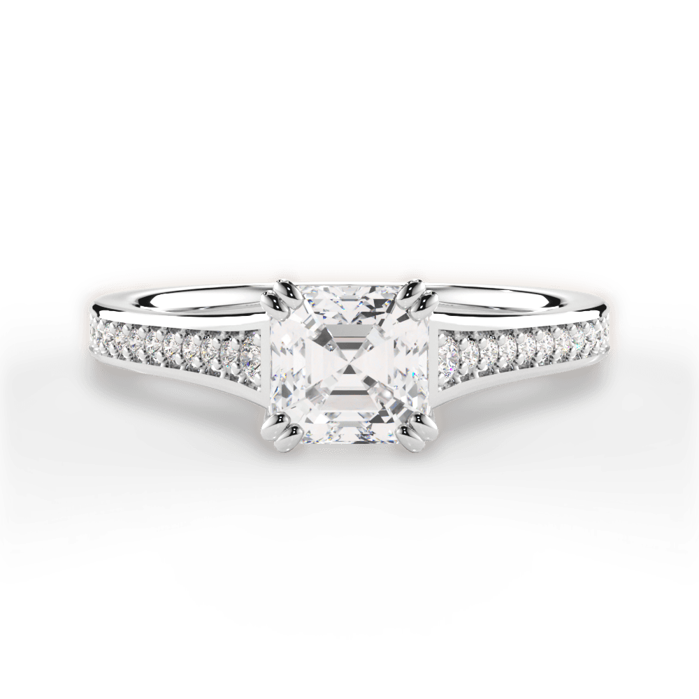 14kt White Gold/18kt White Gold/Platinum/asscher/top