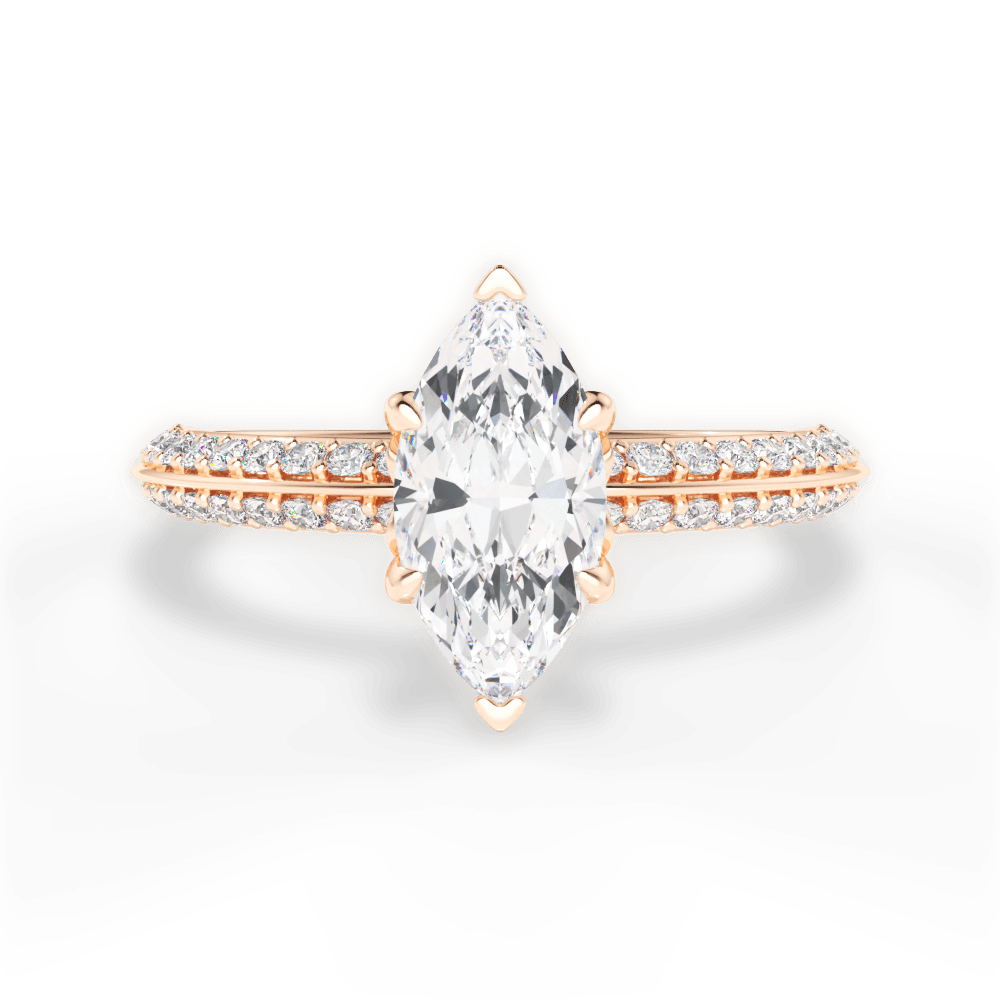 14kt Rose Gold/18kt Rose Gold/marquise/top