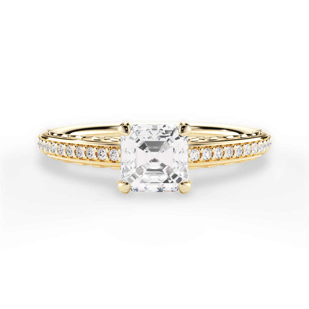 14kt Yellow Gold/18kt Yellow Gold/asscher/top