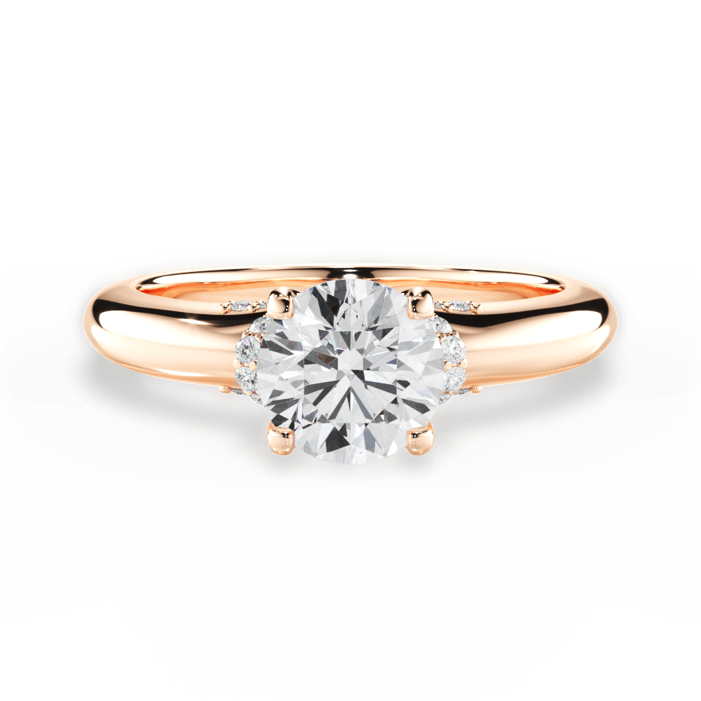 14kt Rose Gold/18kt Rose Gold/round/top