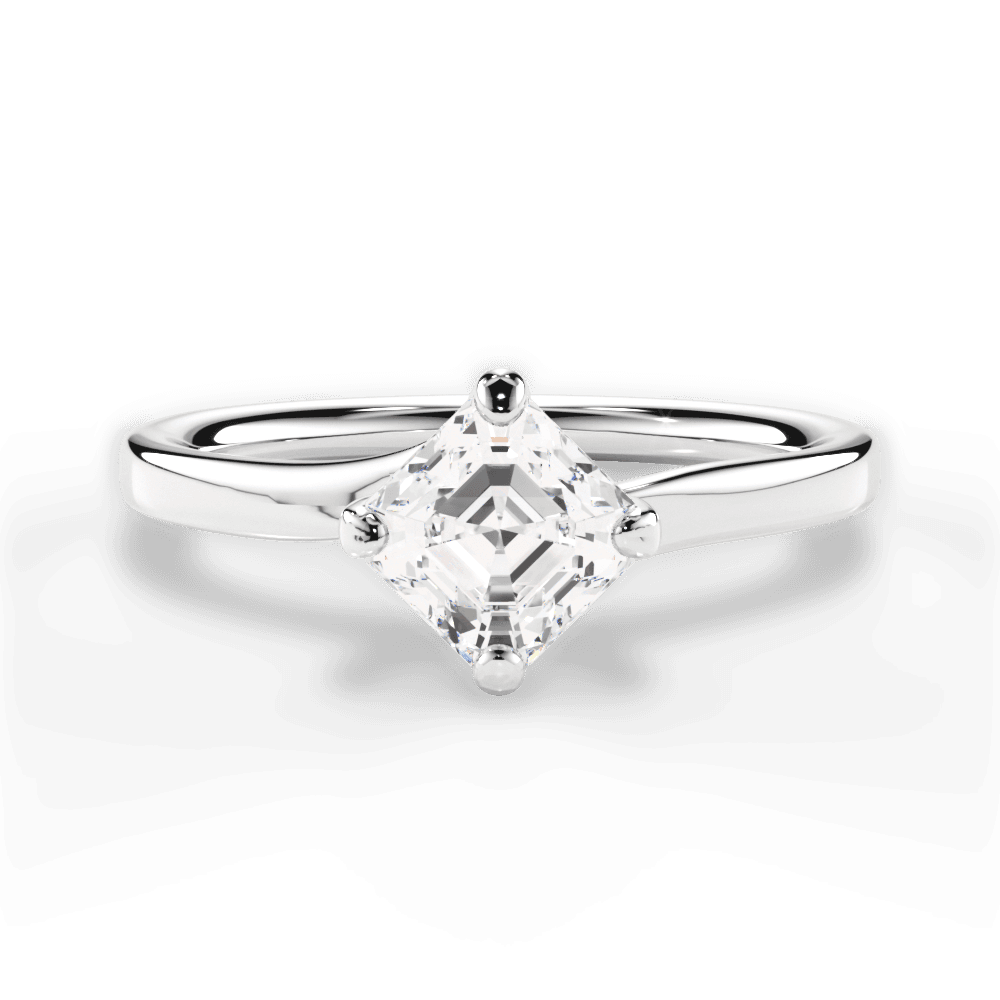 14kt White Gold/18kt White Gold/Platinum/asscher/top