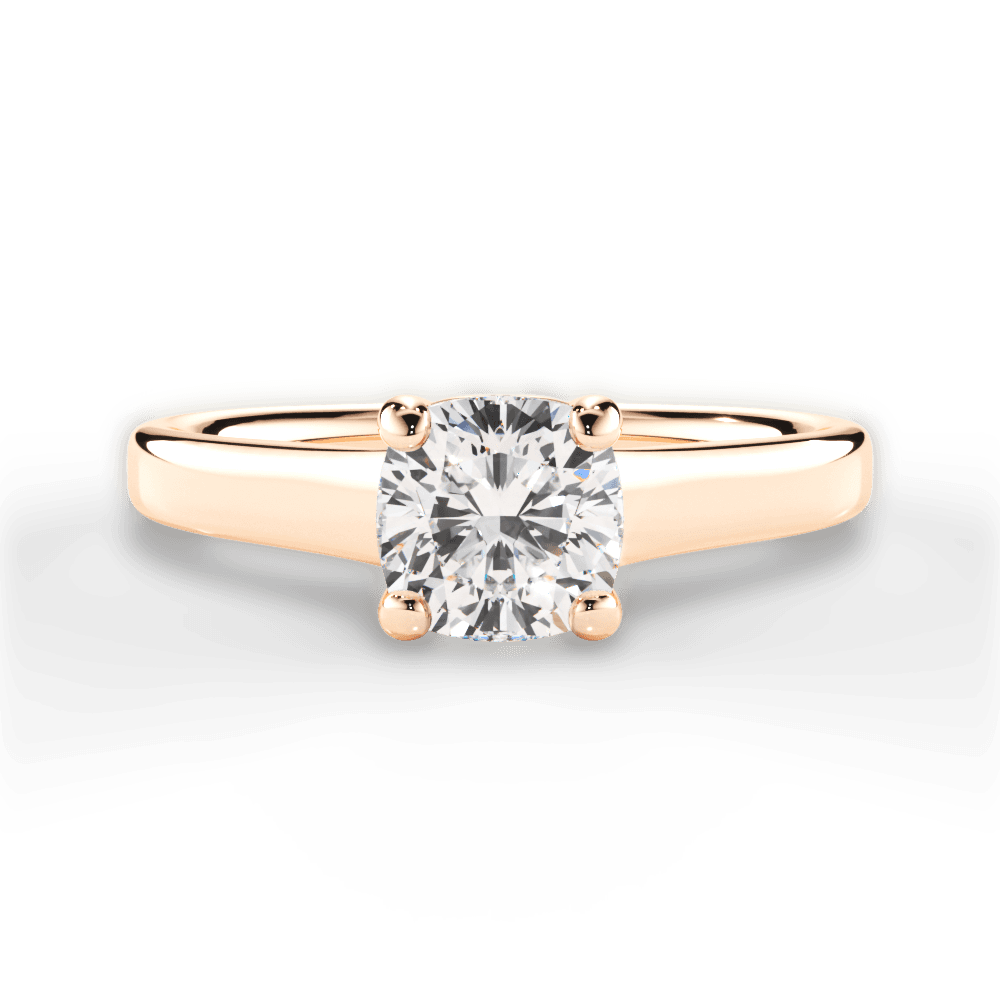 14kt Rose Gold/18kt Rose Gold/cushion/top
