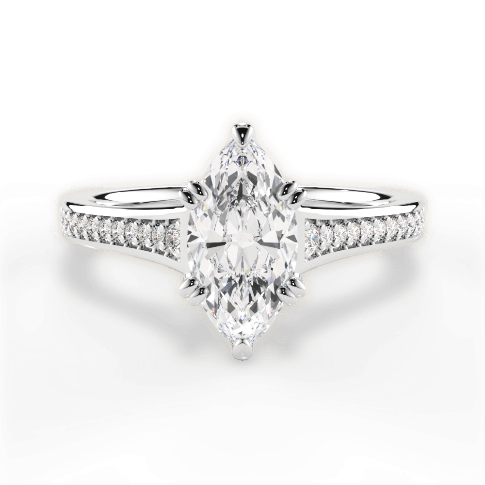 14kt White Gold/18kt White Gold/Platinum/marquise/top