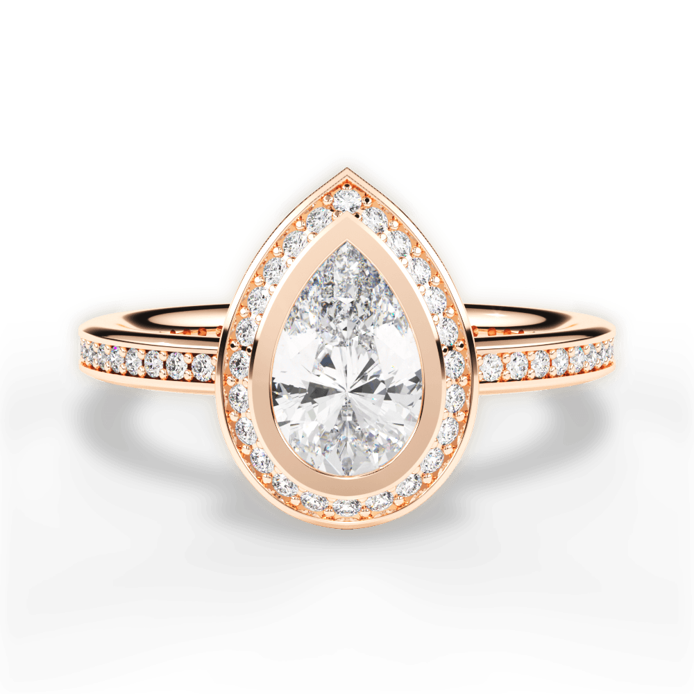 14kt Rose Gold/18kt Rose Gold/pear/top